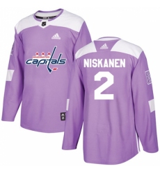 Men's Adidas Washington Capitals #2 Matt Niskanen Authentic Purple Fights Cancer Practice NHL Jersey