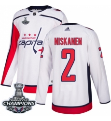 Men's Adidas Washington Capitals #2 Matt Niskanen Authentic White Away 2018 Stanley Cup Final Champions NHL Jersey