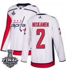 Men's Adidas Washington Capitals #2 Matt Niskanen Authentic White Away 2018 Stanley Cup Final NHL Jersey