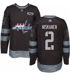 Men's Adidas Washington Capitals #2 Matt Niskanen Premier Black 1917-2017 100th Anniversary NHL Jersey