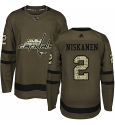 Men's Adidas Washington Capitals #2 Matt Niskanen Premier Green Salute to Service NHL Jersey