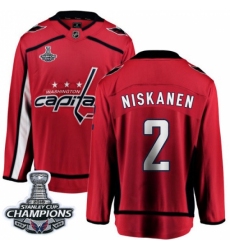 Men's Washington Capitals #2 Matt Niskanen Fanatics Branded Red Home Breakaway 2018 Stanley Cup Final Champions NHL Jersey