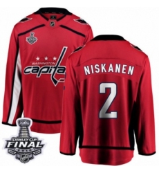 Men's Washington Capitals #2 Matt Niskanen Fanatics Branded Red Home Breakaway 2018 Stanley Cup Final NHL Jersey