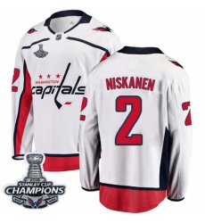 Men's Washington Capitals #2 Matt Niskanen Fanatics Branded White Away Breakaway 2018 Stanley Cup Final Champions NHL Jersey