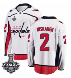 Men's Washington Capitals #2 Matt Niskanen Fanatics Branded White Away Breakaway 2018 Stanley Cup Final NHL Jersey