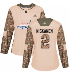 Women's Adidas Washington Capitals #2 Matt Niskanen Authentic Camo Veterans Day Practice NHL Jersey