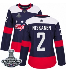 Women's Adidas Washington Capitals #2 Matt Niskanen Authentic Navy Blue 2018 Stadium Series 2018 Stanley Cup Final Champions NHL Jersey