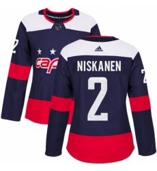 Women's Adidas Washington Capitals #2 Matt Niskanen Authentic Navy Blue 2018 Stadium Series NHL Jersey