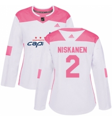 Women's Adidas Washington Capitals #2 Matt Niskanen Authentic White/Pink Fashion NHL Jersey