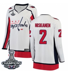 Women's Washington Capitals #2 Matt Niskanen Fanatics Branded White Away Breakaway 2018 Stanley Cup Final Champions NHL Jersey