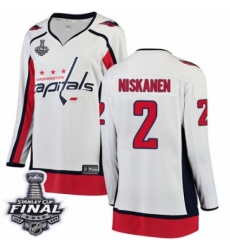 Women's Washington Capitals #2 Matt Niskanen Fanatics Branded White Away Breakaway 2018 Stanley Cup Final NHL Jersey