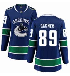 Women's Vancouver Canucks #89 Sam Gagner Fanatics Branded Blue Home Breakaway NHL Jersey