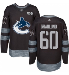 Men's Adidas Vancouver Canucks #60 Markus Granlund Authentic Black 1917-2017 100th Anniversary NHL Jersey