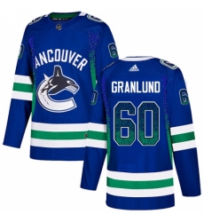 Men's Adidas Vancouver Canucks #60 Markus Granlund Authentic Blue Drift Fashion NHL Jersey