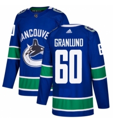 Men's Adidas Vancouver Canucks #60 Markus Granlund Authentic Blue Home NHL Jersey