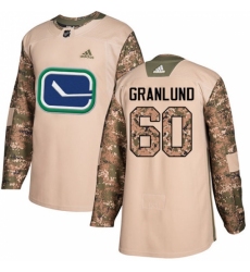 Men's Adidas Vancouver Canucks #60 Markus Granlund Authentic Camo Veterans Day Practice NHL Jersey