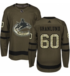 Men's Adidas Vancouver Canucks #60 Markus Granlund Authentic Green Salute to Service NHL Jersey