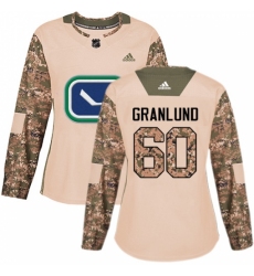 Women's Adidas Vancouver Canucks #60 Markus Granlund Authentic Camo Veterans Day Practice NHL Jersey