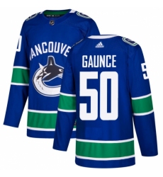 Men's Adidas Vancouver Canucks #50 Brendan Gaunce Authentic Blue Home NHL Jersey