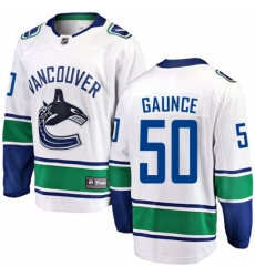 Men's Vancouver Canucks #50 Brendan Gaunce Fanatics Branded White Away Breakaway NHL Jersey