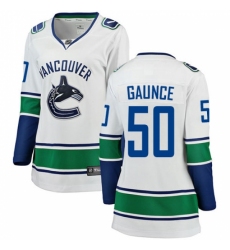 Women's Vancouver Canucks #50 Brendan Gaunce Fanatics Branded White Away Breakaway NHL Jersey