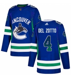 Men's Adidas Vancouver Canucks #4 Michael Del Zotto Authentic Blue Drift Fashion NHL Jersey