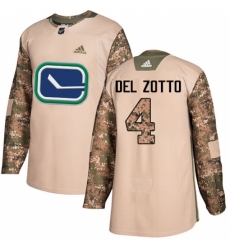 Men's Adidas Vancouver Canucks #4 Michael Del Zotto Authentic Camo Veterans Day Practice NHL Jersey