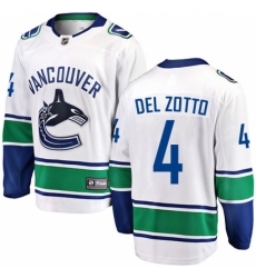 Youth Vancouver Canucks #4 Michael Del Zotto Fanatics Branded White Away Breakaway NHL Jersey