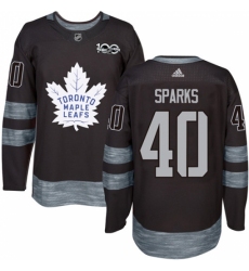 Men's Adidas Toronto Maple Leafs #40 Garret Sparks Authentic Black 1917-2017 100th Anniversary NHL Jersey