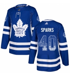 Men's Adidas Toronto Maple Leafs #40 Garret Sparks Authentic Blue Drift Fashion NHL Jersey