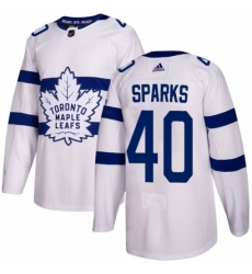 Men's Adidas Toronto Maple Leafs #40 Garret Sparks Authentic White 2018 Stadium Series NHL Jersey