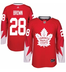 Men's Adidas Toronto Maple Leafs #28 Connor Brown Premier Red Alternate NHL Jersey