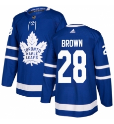 Youth Adidas Toronto Maple Leafs #28 Connor Brown Authentic Royal Blue Home NHL Jersey