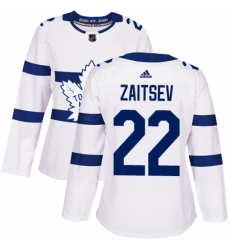 Women's Adidas Toronto Maple Leafs #22 Nikita Zaitsev Authentic White 2018 Stadium Series NHL Jersey
