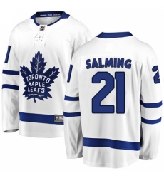 Youth Toronto Maple Leafs #21 Borje Salming Fanatics Branded White Away Breakaway NHL Jersey