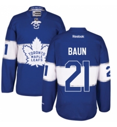 Men's Reebok Toronto Maple Leafs #21 Bobby Baun Premier Royal Blue 2017 Centennial Classic NHL Jersey