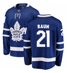Men's Toronto Maple Leafs #21 Bobby Baun Fanatics Branded Royal Blue Home Breakaway NHL Jersey