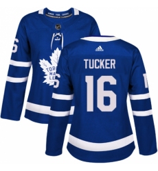 Women's Adidas Toronto Maple Leafs #16 Darcy Tucker Authentic Royal Blue Home NHL Jersey
