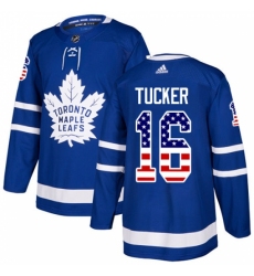 Youth Adidas Toronto Maple Leafs #16 Darcy Tucker Authentic Royal Blue USA Flag Fashion NHL Jersey