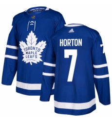 Men's Adidas Toronto Maple Leafs #7 Tim Horton Authentic Royal Blue Home NHL Jersey