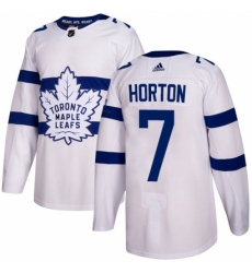 Men's Adidas Toronto Maple Leafs #7 Tim Horton Authentic White 2018 Stadium Series NHL Jersey