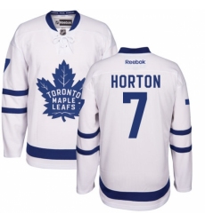 Men's Reebok Toronto Maple Leafs #7 Tim Horton Authentic White Away NHL Jersey