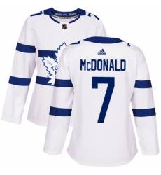 Women's Adidas Toronto Maple Leafs #7 Lanny McDonald Authentic White 2018 Stadium Series NHL Jersey