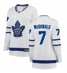 Women's Toronto Maple Leafs #7 Lanny McDonald Authentic White Away Fanatics Branded Breakaway NHL Jersey