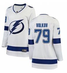 Women's Tampa Bay Lightning #79 Alexander Volkov Fanatics Branded White Away Breakaway NHL Jersey