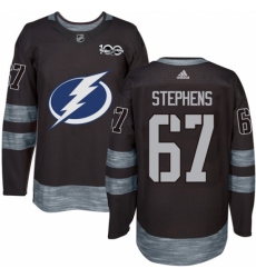 Men's Adidas Tampa Bay Lightning #67 Mitchell Stephens Authentic Black 1917-2017 100th Anniversary NHL Jersey