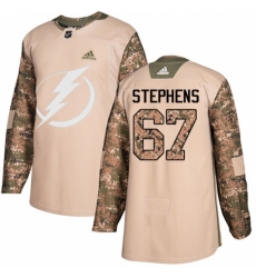 Men's Adidas Tampa Bay Lightning #67 Mitchell Stephens Authentic Camo Veterans Day Practice NHL Jersey