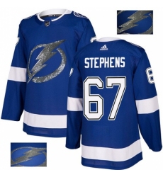 Men's Adidas Tampa Bay Lightning #67 Mitchell Stephens Authentic Royal Blue Fashion Gold NHL Jersey