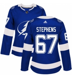 Women's Adidas Tampa Bay Lightning #67 Mitchell Stephens Authentic Royal Blue Home NHL Jersey