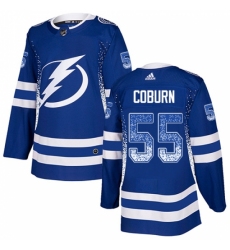 Men's Adidas Tampa Bay Lightning #55 Braydon Coburn Authentic Blue Drift Fashion NHL Jersey